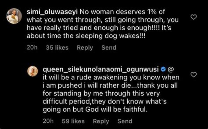 
“No woman deserves 1% of what you went through” – Queen Naomi’s sister tells her amid marriage crash 